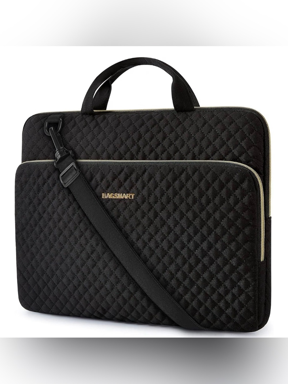 BAGSMART Quilted Laptop Bag with Shoulder Strap